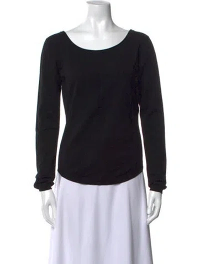 Pre-owned Lemaire Scoop Neck Long Sleeve Top In Black