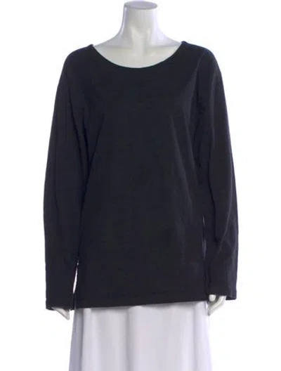 Pre-owned Lemaire Scoop Neck Long Sleeve Top In Blue