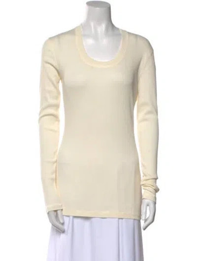 Pre-owned Lemaire Scoop Neck Long Sleeve Top In Neutral