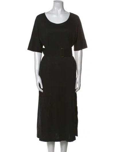 Pre-owned Lemaire Scoop Neck Midi Length Dress In Black