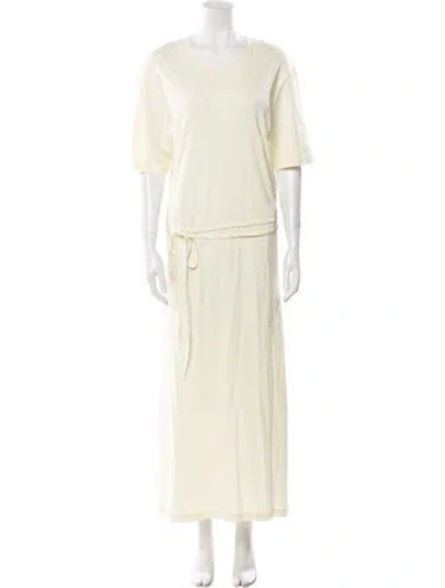 Pre-owned Lemaire Scoop Neck Midi Length Dress In Yellow