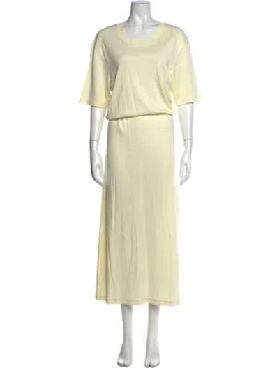 Pre-owned Lemaire Scoop Neck Midi Length Dress In Yellow