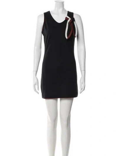 Pre-owned Lemaire Scoop Neck Mini Dress In Black