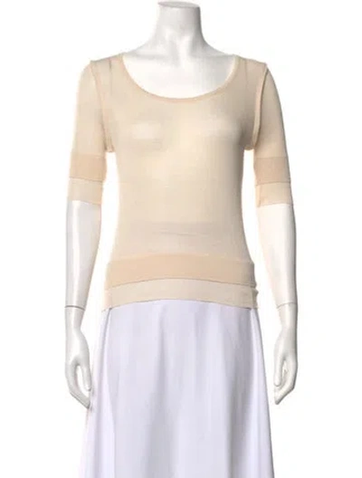 Pre-owned Lemaire Scoop Neck Short Sleeve Top W/ Tags In Neutrals