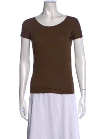 Pre-owned Lemaire Scoop Neck Short Sleeve T-shirt In Brown