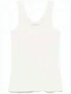 Lemaire Scoop Neck Sleeveless Cotton Tank Top In White