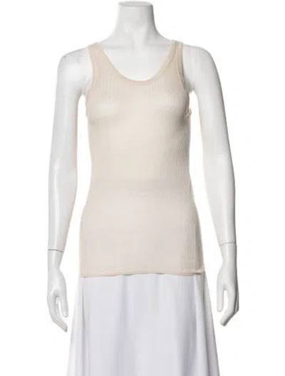 Pre-owned Lemaire Scoop Neck Sleeveless Top In Neutrals