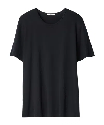Lemaire Scoop-neck T-shirt In Ribbed Jersey In Black