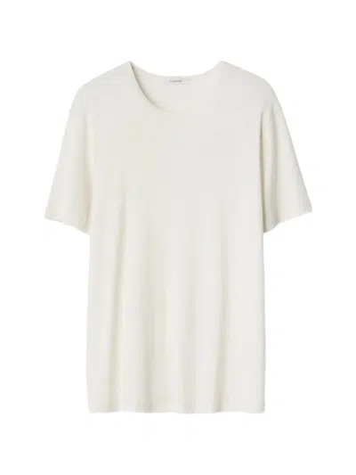 Lemaire Scoop-neck T-shirt In Ribbed Jersey In White
