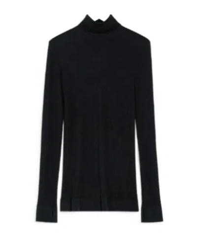 Lemaire Seamles Sleeves High Nk Top In Brown