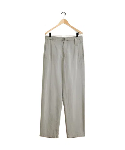 Lemaire Seamless Belted Casual Pants In Gray