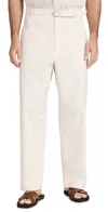 LEMAIRE SEAMLESS BELTED PANTS PALE ECRU