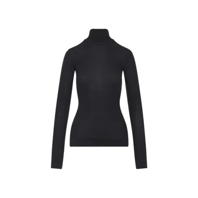 LEMAIRE SEAMLESS BLACK WOOL TOP