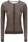 Lemaire Seamless Viscose Blend Ribbed Top In Dark Chocolate (brown)