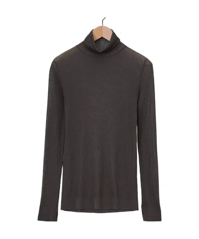 Lemaire Seamless High Neck Top In Black
