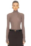 Lemaire Seamless High Neck Top In Brown