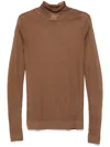 Lemaire Seamless High Neck Top In Brown