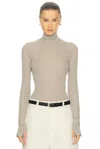 Lemaire Seamless High Neck Top In Gray