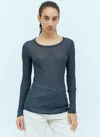 Lemaire Blue Seamless Long Sleeve T-shirt In Blue