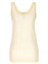 Lemaire Ribbed Scoop Neck Sleeveless Top In White