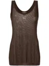 Lemaire Seamless Ribbed Tank Top In Burgundy