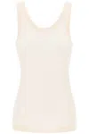 Lemaire Seamless Viscose & Silk Rib Tank Top In Beige