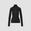 Lemaire Fitted Long-sleeve Black Wool Top In Black