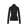 Lemaire Fitted Long-sleeve Black Wool Top In Black