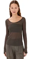 Lemaire Seamless Top Dark Brown In Dark Brown