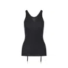 Lemaire Seamless With Suspenders Black Wool Top In Black