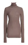 Lemaire Seamlesss High-neck Wool Top In Gray