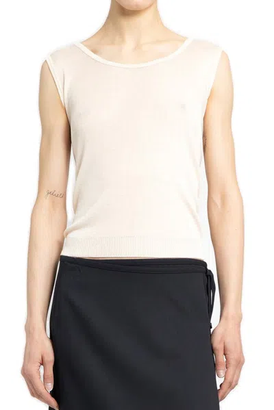 Lemaire Seamless Semi-sheer Tank Top In Beige