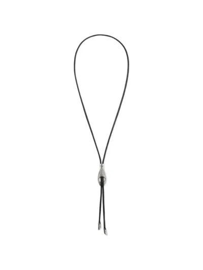 Lemaire Serpent Sculptural Bolo Tie Necklace In Black