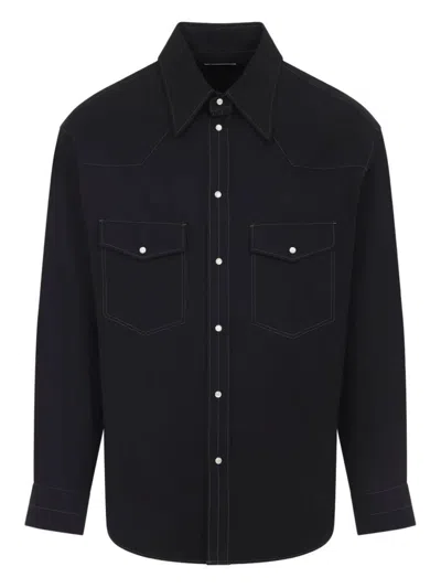 Lemaire Black Cotton Western Shirt
