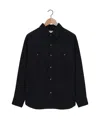 Lemaire Long-sleeved Snap Shirt In Black