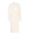 Lemaire Twisted Cotton Poplin Midi Shirt Dress In White