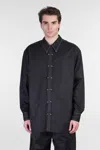 Lemaire Embellished Cotton Satin Shirt In Black