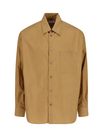Lemaire Shirt In Cotton And Silk In Brown