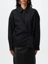 Lemaire Black Straight Collar Twisted Shirt In Black
