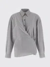 Lemaire Straight Collar Twisted Shirt In Gray