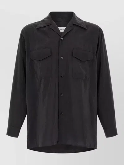 Lemaire Shirt Long Sleeves Spread Collar Chest Pockets In Blue