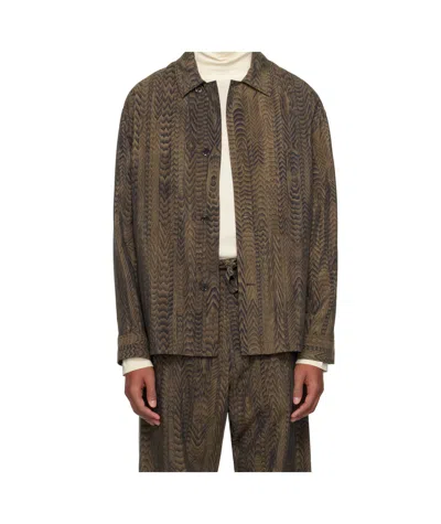 Lemaire Shirt Pajamas In Mu224 Dark Brown / B
