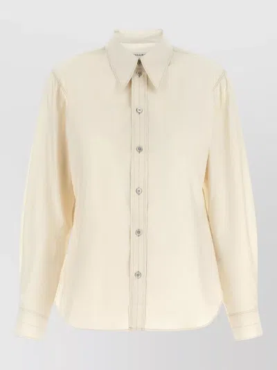 Lemaire Shirt Pointed Collar Long Sleeves Side Slits In Neutral
