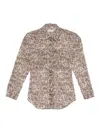 Lemaire Womens Cream Abstract-print Long-sleeved Cotton Shirt