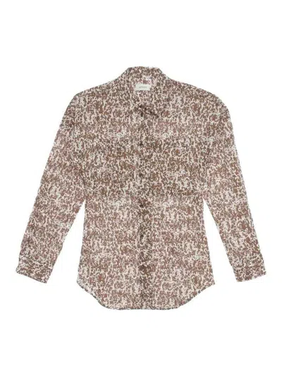 Lemaire Womens Cream Abstract-print Long-sleeved Cotton Shirt