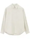 Lemaire Button-up Long-sleeve Shirt In Beige