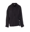 Lemaire 40 Asymmetric Long Sleeves Regular Collar In Black
