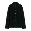 Lemaire Relaxed Fit Denim Shirt Featuring Front Pockets And Long Sleeves In Black