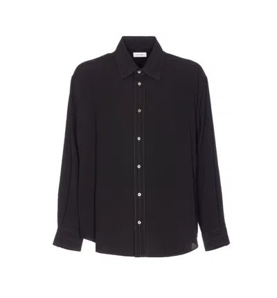 Lemaire Long Sleeve Relaxed Fit Shirt In Black