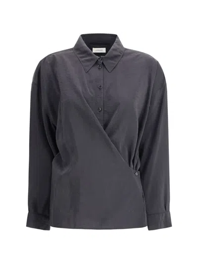 Lemaire Draped Shirt In Blue